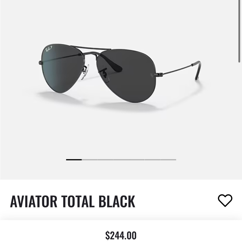 Ray-Ban Polarized Large Metal Aviator Total Black Sunglasses